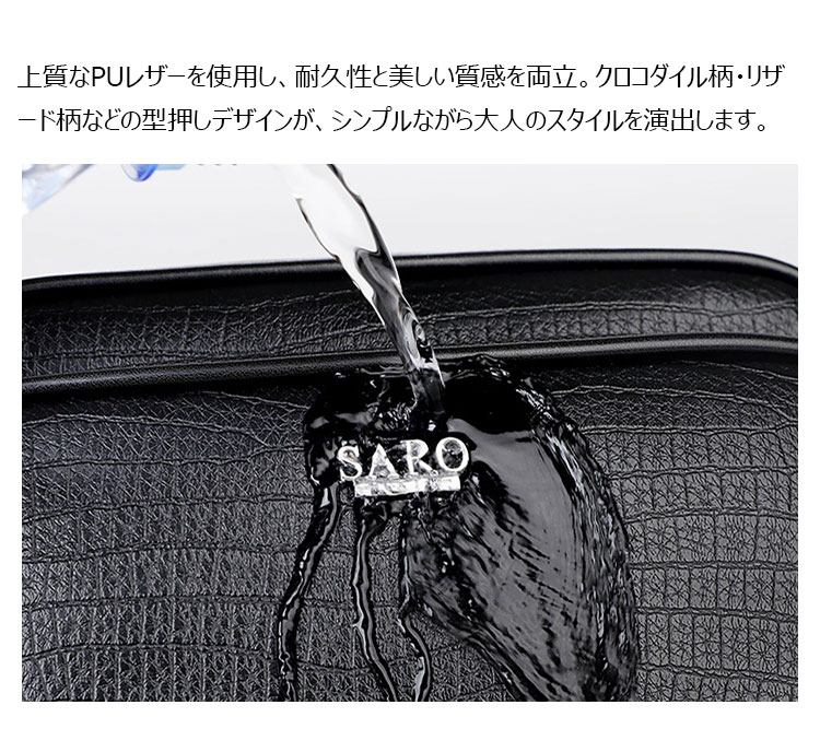 Whatna メンズショルダーバッグ PUレザー 斜め掛け 小型 7.9インチ対応 型押しレザー 通勤 通学 SH297-3