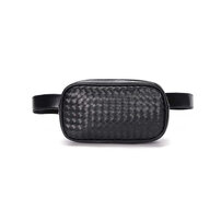 Whatna 3way 革 手作り編み込み ボディバッグ・ワンショルダーバッグ メンズ ウエストポーチ 本 革 厚手 レザー 斜め掛けバッグ スポーツバッグ 撥水 皮 バッグ 自転車 カジュアル 遠足 旅行 通勤 通学 黒（YH3069）