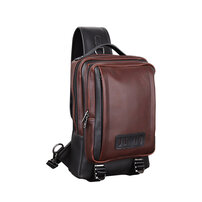 Whatna ボディバッグ・ワンショルダーバッグ メンズ レディース 斜め掛け 左右肩がけ対応 IPAD A4サイズ収納可能 軽量 撥水 ラウン 茶色（6561）