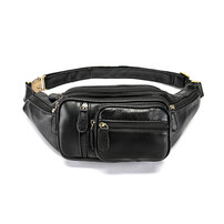 Whatna 牛革 ウエストポーチ ウエストバッグ メンズ レディース 男女兼用 斜めがけ ボディバッグ ワンショルダー 本革 軽量 黒 ブラウン 8336