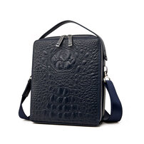 whatna ショルダーバッグ メンズ ポシェット縦型 手提げ・ショルダーの2WAY 8枚カード収納 2室式で大容量 メッセンジャーバッグ 小さめ ビジネス 通学 通勤鞄 黒 ブラウン ブルー（8802）