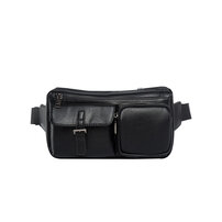 Whatna 3way 革 ボディバッグ・ワンショルダーバッグ メンズ ウエストバッグ 斜め掛け 軽量 スポーツバッグ 撥水 皮 バッグ 自転車 サイクリング ツーリング 遠足 旅行 通勤 通学 黒（7751）