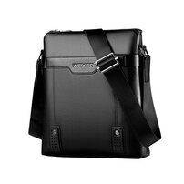 Whatna ショルダーバッグ メンズ ポシェット メッセンジャーバッグ 斜め掛け 皮 革 人気型 耐久性 縦型 iPad 収納通学 通勤鞄 軽量 実用 自転車 ビジネスバッグ かばん男性用 黒 ブラック ブラウン（18067）