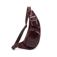 Whatna 斜めがけ ボディバッグ ワンショルダー メンズ ショルダーバック 本革 牛革 ブラウン 茶色 6454