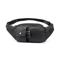 Whatna 牛革 ウエストポーチ ウエストバッグ メンズ レディース 男女兼用 斜めがけ ボディバッグ ワンショルダー 本革 軽量 黒 ブラウン 8399 hs-616