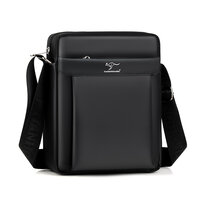 Whatna ショルダーバッグ メンズ メッセンジャーバッグ 縦型 9.7インチipad収納可 オックスフォード布 防水 耐磨耗 ビジネスバッグ 小さい 斜めがけ バッグ 男性用 紳士用 黒 ブラウン（021）