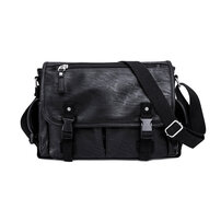 Whatna ショルダーバッグ メンズ メッセンジャーバッグ 大容量 盗難防止 皮革 A4 B4 サイズ 収納 通学 通勤鞄 軽量 実用 自転車 かばん男性用 ブラウン 黒（9849PU）