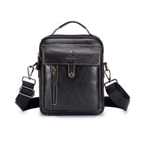 Whatna 2way 牛革 ショルダーバッグ メンズ ポシェット 本革 本皮 レザー 縦型 ビジネスバッグ メッセンジャーバッグ 斜め掛け iPad 収納約20*9*25cm 黒 ブラウン 全2色（91305）