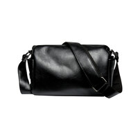 Whatna ミニショルダーバッグ 横型 メンズ ポシェット ショルダーミニポーチ 革 軽量 小型 人気型 耐久性 小さめメッセンジャーバッグ斜め掛け ビジネス 通学 通勤鞄 軽量 実用 自転車 かばん男性用 黒 (2025)