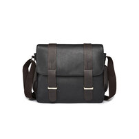 Whatna ショルダーバッグ メンズ メッセンジャーバッグ 帆布 革 A4 サイズ 収納 通学 通勤鞄 軽量 実用 自転車 かばん男性用（2642）