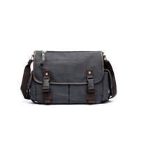 Whatna ショルダーバッグ メンズ メッセンジャーバッグ 帆布 A4 サイズ 収納 通学 通勤鞄 軽量 実用 自転車 かばん男性用（573）