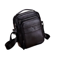 Whatna 2way 牛革 ミニショルダーバッグ メンズ ポシェット 人気型 耐久性 本革 本皮 レザー 縦型 ビジネスバッグ メッセンジャーバッグ 斜め掛け iPad 収納約23*9*17cm黒 ブラック ブラウン全2色（91308）