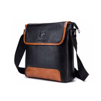 Whatna 牛革 ショルダーバッグ メンズ メッセンジャーバッグ 縦型 小さめ ビジネスバッグ 9.7インチipad収納可 本 革通勤 通学 斜めがけバッグ オシャレ な シンプル な 実用 自転車 かばん男性用 ブラウン 黒（031）