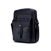 Whatna 牛革 ショルダーバッグ メンズ メッセンジャーバッグ 縦型 小さめ ビジネスバッグ 9.7インチipad収納可 本 革通勤 通学 斜めがけバッグ オシャレ な シンプル な 実用 自転車 かばん男性用 ブラウン 黒（053）