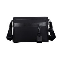 Whatna ショルダーバッグ メンズ メッセンジャーバッグ 頑丈 軽量 横型 A4 B5 11インチipadpro収納可 オックスフォード布 防水 耐磨耗 ビジネスバッグ 小さい 斜めがけ バッグ 男性用 紳士用 黒 ブルー 5208-28