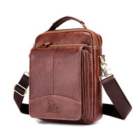 Whatna 牛革 ショルダーバッグ メンズ 2way 斜め掛け 手提げ 厚手 本革 レザー ipad 9.7収納可 縦型 小さめ メッセンジャーバッグ 通学 通勤バッグ 軽量 実用 自転車かばん プレゼント男性（91207）