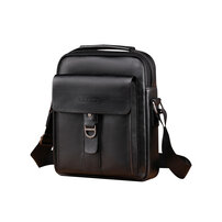 Whatna 2way 革ショルダーバッグ メンズ ポシェット メッセンジャーバッグ 斜め掛け 手提げ9.7インチipad収納可 革 通勤 通学 斜めがけバッグ オシャレ な シンプル な 軽量 実用 自転車 かばん男性用 ブラウン 黒（ 8606）