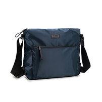 Whatna ショルダーバッグ メンズ メッセンジャーバッグ 横型 A4 13インチpc収納可 収納可 オックスフォード布 防水 耐磨耗 ビジネスバッグ 小さい 斜めがけ バッグ 男性用 紳士用 黒 ブルー（5208-31）