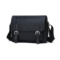 Whatna フラップ ショルダーバッグ メンズ メッセンジャーバッグ 横型 A4 高密度ナイロン オックスフォード布 防水 耐磨耗 ビジネスバッグ 小さい 斜めがけ バッグ 男性用 紳士用 黒 ブルー（7918#）