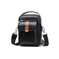 Whatna ショルダーバッグ メンズ 3way 斜め掛け 手提げ ボディーバッグ 縦型 小さめ メッセンジャーバッグ 通学 通勤バッグ 軽量 実用 自転車かばん プレゼント男性 黒 ブラウン（HB1676）