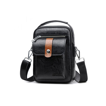 Whatna ショルダーバッグ メンズ 3way 斜め掛け 手提げ ボディーバッグ 縦型 小さめ メッセンジャーバッグ 通学 通勤バッグ 軽量 実用 自転車かばん プレゼント男性 黒 ブラウン Hb1676 Whatna