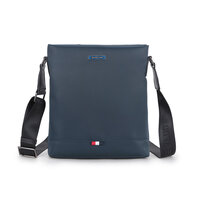 Whatna ショルダーバッグ メンズ メッセンジャーバッグ 縦型 B5 9.7インチipad収納可 オックスフォード布 防水 耐磨耗 ビジネスバッグ 小さい 斜めがけ バッグ 男性用 紳士用 黒 ブルー（5208-50）