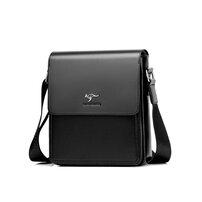 Whatna フラップ ショルダーバッグ メンズ パスワードロックボタング付 9.7インチIPAD収納可 大容量 盗難防止 革 ビジネス 通勤 通学 斜めがけバッグ メッセンジャーバッグ 軽量 実用 自転車 かばん男性用 ブラウン 黒（BL9918-2）