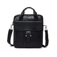 Whatna 2way 牛革 ショルダーバッグ メンズ 本革 斜め掛け 手提げ バッグ 縦型 ビジネスバッグ A4ブリーフケース通学 通勤鞄 軽量 実用 自転車かばん プレゼント男性 黒 ブラウン（8809）