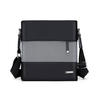 Whatna ショルダーバッグ メンズ メッセンジャーバッグ 縦型 B5 9.7インチipad収納可 オックスフォード布 防水 耐磨耗 ビジネスバッグ 小さい 斜めがけ バッグ 男性用 紳士用 黒 ブルー（eq-715）