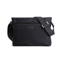 Whatna ショルダーバッグ メンズ メッセンジャーバッグ 頑丈 薄い 超軽量 横型 縦型 A4 B5 11インチipadpro収納可 オックスフォード布 防水 耐磨耗 ビジネスバッグ 小さい 斜めがけ バッグ 男性用 紳士用 黒 ブルー