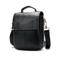 Whatna 2way 牛革ショルダーバッグ メンズ 本革 斜め掛け 手提げ バッグ 縦型 小さめ ビジネスバッグ 9.7インチipad収納可 3室仕切 本 革通勤 通学 斜めがけバッグ オシャレ な シンプル な 実用 自転車 かばん男性用 ブラウン （8558）