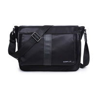 Whatna ショルダーバッグ メンズ メッセンジャーバッグ 横型 A4 14インチまで対応 オックスフォード布 防水 耐磨耗 ビジネスバッグ 小さい 斜めがけ バッグ 男性用 紳士用 黒 ブルー（5208-51）