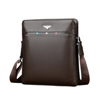 Whatna フラップ ショルダーバッグ メンズ メッセンジャーバッグ 2室仕切 縦型 小さめ ビジネスバッグ 9.7インチipad収納可 革 通勤 通学 斜めがけバッグ オシャレ な シンプル な 軽量 実用 自転車 かばん男性用 黒（VK616）