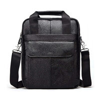 Whatna 2way 牛革 ショルダーバッグ メンズ 本革 斜め掛け 手提げ バッグ 縦型 ビジネスバッグ A4 １3.3センチPC収納可 ブリーフケース 通学 通勤鞄 軽量 実用 自転車かばん プレゼント男性 黒 ブラウン（MH544）