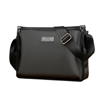 Whatna ショルダーバッグ メンズ メッセンジャーバッグ 横型 A4 9.7インチipad収納可 オックスフォード布 防水 耐磨耗 ビジネスバッグ 小さい 斜めがけ バッグ 男性用 紳士用 黒（1886-2）