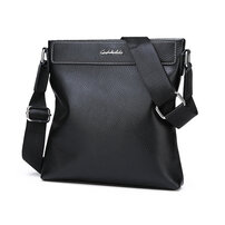 Whatna 牛革 ショルダーバッグ メンズ メッセンジャーバッグ 縦型 小さめ ビジネスバッグ 9.7インチipad収納可 本革通勤 通学 斜めがけバッグ オシャレ な シンプル な 軽量 実用 自転車 かばん男性用 黒（025-66248）