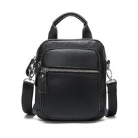 Whatna 牛革 ミニショルダーバッグ メンズ 3way 斜め掛け 手提げ ウエスト バッグ 本 革 縦型 小さめ メッセンジャーバッグ 通学 通勤バッグ ショルダーミニポーチ 軽量 実用 自転車かばん プレゼント男性（339）