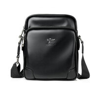 Whatna 革 ミニショルダーバッグ 縦型 メンズ ポシェット ショルダーミニポーチ 小さめ メッセンジャーバッグ 斜め掛け ビジネス アウトドア フォーマル 通学 通勤鞄 軽量 実用 自転車 かばん男性用 紳士用 黒 ブラウン (088)