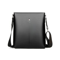 Whatna 革 ショルダーバッグ メンズ メッセンジャーバッグ 縦型 B5 9.7インチipad収納可 本 革 厚手 レザー ビジネスバッグ 小さい 斜めがけ バッグ 男性用 紳士用 黒（82091）