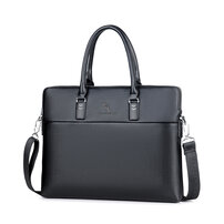 Whatna ビジネス バッグ メンズ 2way ショルダー 手提げ大容量 自立 ブリーフケース A4 14インチPC対応黒 ブラウン ブルー（HA-056）