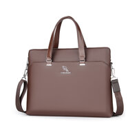 Whatna ビジネスバッグ メンズ 2way ショルダー 手提げ 皮 革 大容量 ブリーフケース A4 14インチPC対応 旅行 出張 通勤 通学 就活 面接 バッグ かばん 男性用黒 ブラウン ブルー（HA-036）