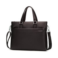 Whatna ビジネス バッグ メンズ 2way ショルダー 手提げ大容量 自立 ブリーフケース A4 14インチPC対応 黒 ブルー（HA-047）