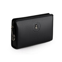 Whatna ミニセカンドバッグ メンズ バッグ 12枚カード収納 パスワードロックボタン 盗難防止 小さめ クラッチバッグ 長財布 革 手持ちバッグ メンズ ポーチ 男性用 紳士用 結婚式 冠婚葬祭 黒 ブラウン L3070