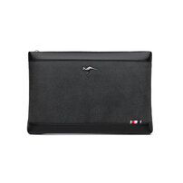 Whatna 2way 革 セカンドバッグ メンズ クラッチ バッグ A4 B5 9.7インチのipad収納可 6枚カード収納 小銭入 カジュアル フォーマル 冠婚葬祭 結婚式 バッグ紳士用 男性用 黑（S3090）