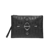 Whatna 2WAY 革 セカンド バッグ メンズ バッグ [クラッチ ショルダー 肩掛け 結婚式 バッグ] B5 6枚カード収納9.7インチのipad収納可 手持ちバッグ ビジネス カジュアル フォーマル 冠婚葬祭 紳士用 男性用 黒（8912）