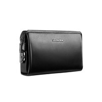 whatna 牛革 ミニセカンドバッグ メンズ バッグ 12枚カード収納 パスワードロックボタン 盗難防止 小さめ クラッチバッグ 長財布 本革 手持ちバッグ メンズ ポーチ 男性用 紳士用 結婚式 冠婚葬祭 黒A82