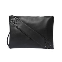 Whatna 3WAY 革 セカンドバッグ クラッチバッグ [メンズ バッグ クラッチ ショルダー 肩掛け 結婚式] Ipad収納可 A4サイズ レザー 手持ちバッグ ビジネス カジュアル フォーマル 結婚式 冠婚葬祭 紳士用 男性用 ブラック 黒