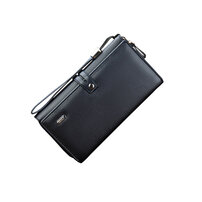 Whatna ミニセカンドバッグ メンズ バッグ 18枚カード収納 小さめ クラッチバッグ 長財布 革 手持ちバッグ メンズ ポーチ 男性用 紳士用 結婚式 冠婚葬祭 黒 ブラウン B807