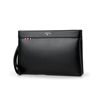 Whatna 2way 革 セカンドバッグ メンズ クラッチ バッグ A4 B5 9.7インチのipad収納可 8枚カード収納 小銭入 カジュアル フォーマル 冠婚葬祭 結婚式 バッグ紳士用 男性用 黑（XF005）