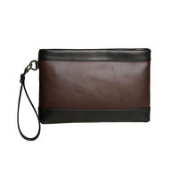 whatna 2way 革 ミニセカンドバッグ メンズ クラッチ バッグ 小さい ビジネスバッグ 皮 大容量 カジュアル フォーマル 冠婚葬祭 結婚式 紳士用 男性用 黒 ブラウン（JX80206）